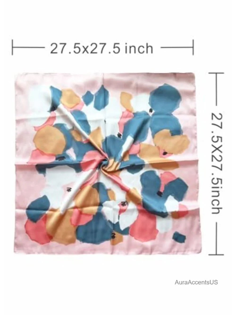 Vintage Square Silk Satin Scarf Lightweight Fashion Head Neck Scarf